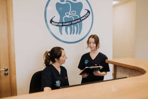 Roscam Family Dental Practice staff in their reception area
